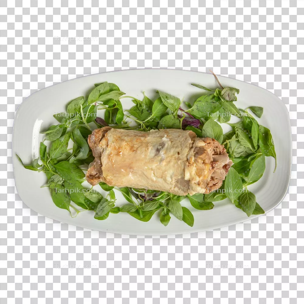عکس دوربری چلو گردن با سبزی