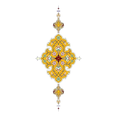 عکس دوربری گل اسلیمی زرد رنگ