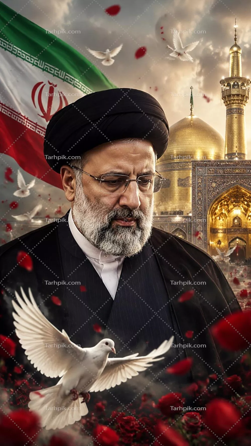 عکس شهید ابراهیم رئیسی: رییس جمهوری مجاهد و شهید
