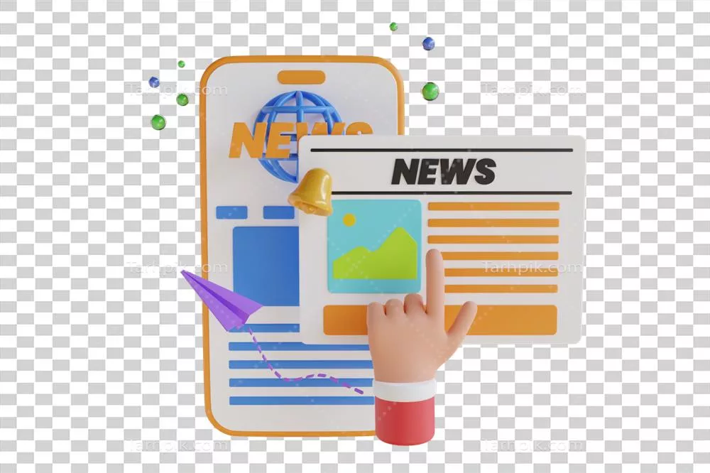 عکس دوربری اپلیکیشن خبری سهبعدی موبایل برای خواندن اخبار آنلاین در گوشی هوشمند