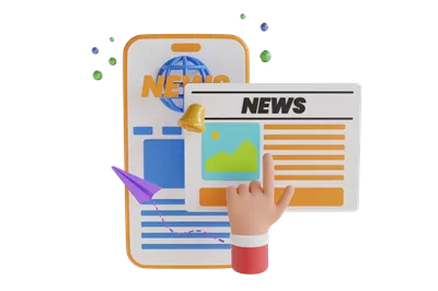 عکس دوربری اپلیکیشن خبری سهبعدی موبایل برای خواندن اخبار آنلاین در گوشی هوشمند