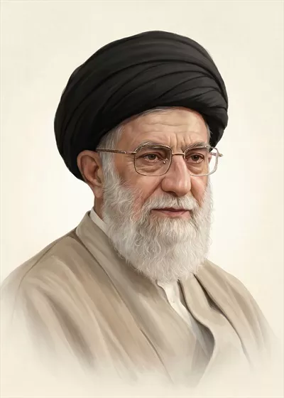 عکس امام خامنه‌ای رهبر شهید