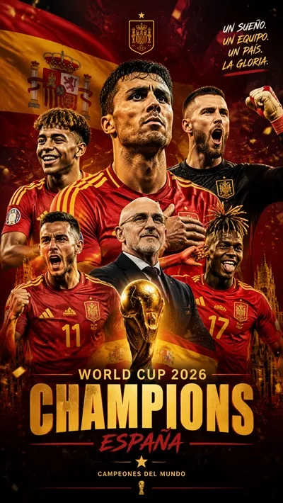 عکس پوستر قرمان جام جهانی 2026:تیم ملی اسپانیا