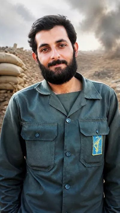 عکس شهید باکری در جبهه جنگ