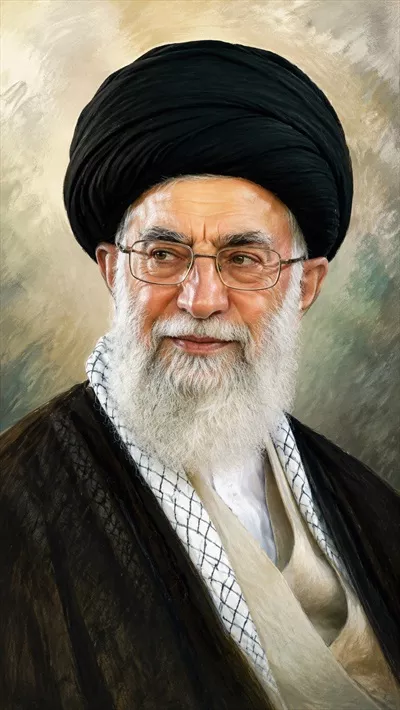 عکس نقاشی آیت الله سید علی خامنه ای رهبر شهید