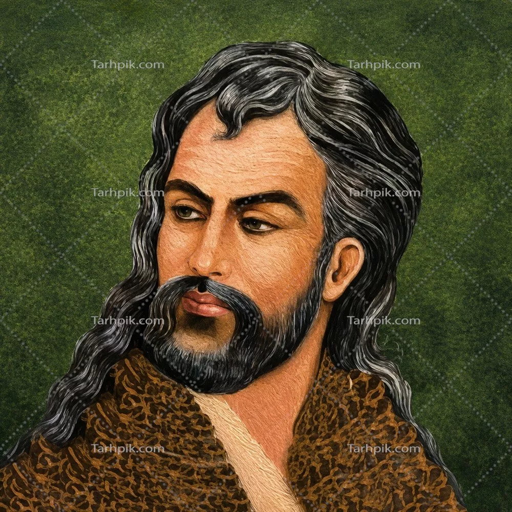 عکس نقاشی چهره لسان الغیب حافظ شیرازی