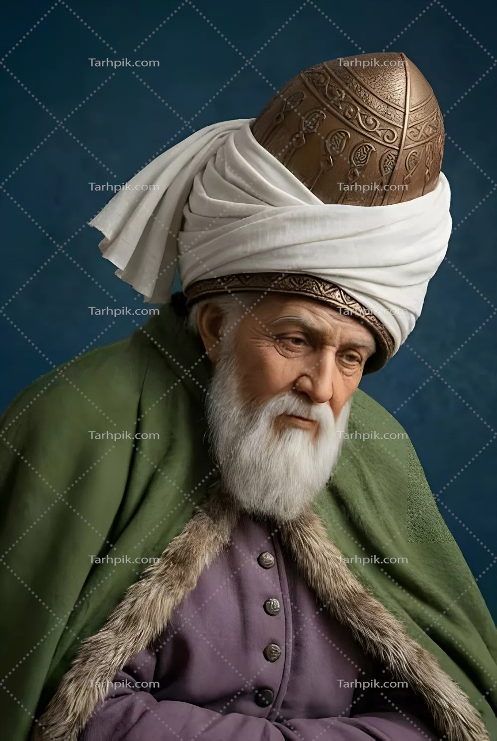 عکس بازسازی شده مولوی شاعر بزرگ وپرآوازه فارسی
