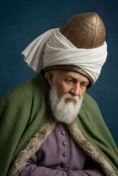 عکس بازسازی شده مولوی شاعر بزرگ وپرآوازه فارسی