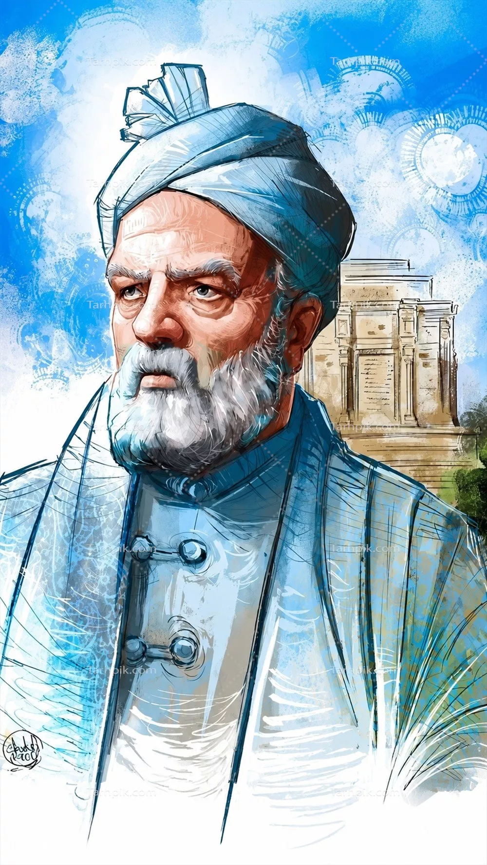 عکس تصویرسازی فردوسی: شاعر بزرگ حماسهسرای ایران