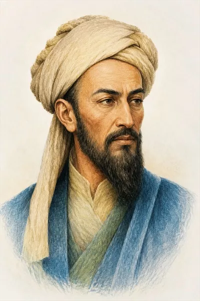 عکس نقاشی بازسازی شده ابوجعفر محمد بن موسی خوارزمی