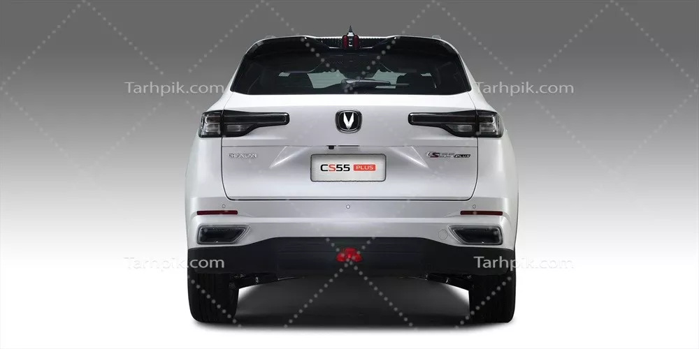 عکس ماشین چانگان CS55 سفید از زوایه عقب