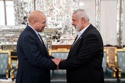 عکس دیدار دکتر محمد باقر قالیباف و شهید اسماعیل هنیه