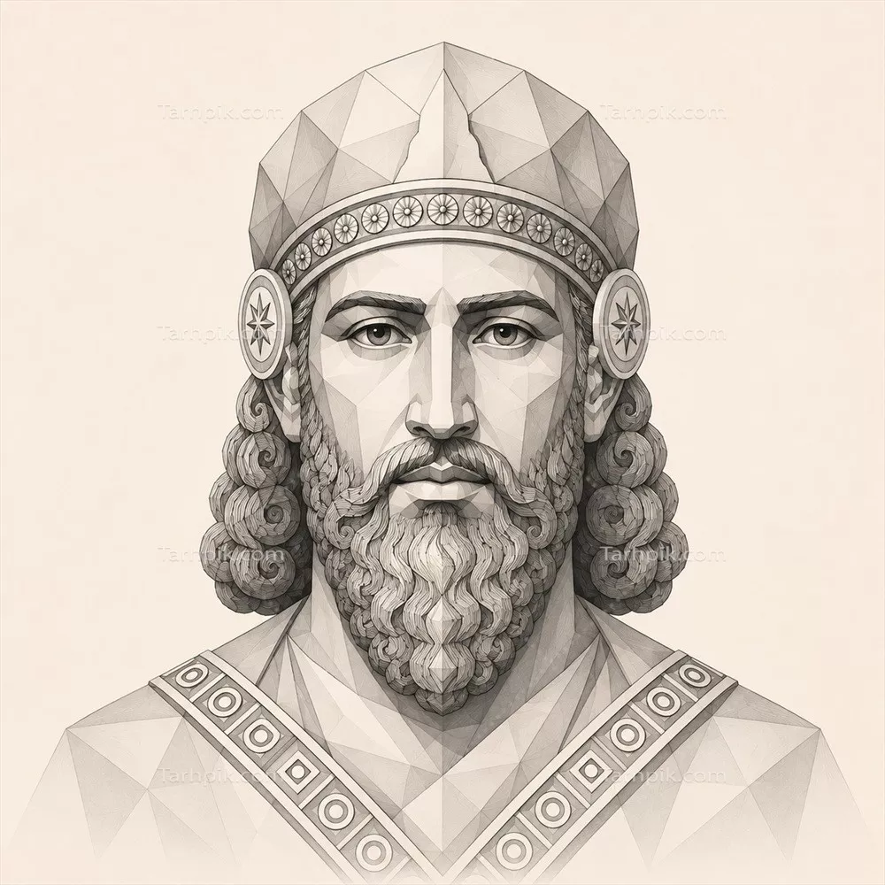 عکس نقاشی چهره کوروش کبیر