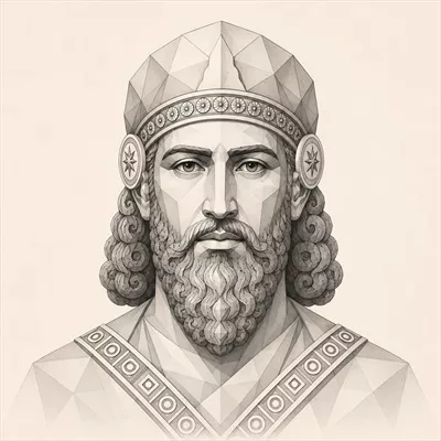 عکس نقاشی چهره کوروش کبیر