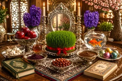 عکس سفره هفت سین و آثار فرهنگی آن در نوروز ایرانیان
