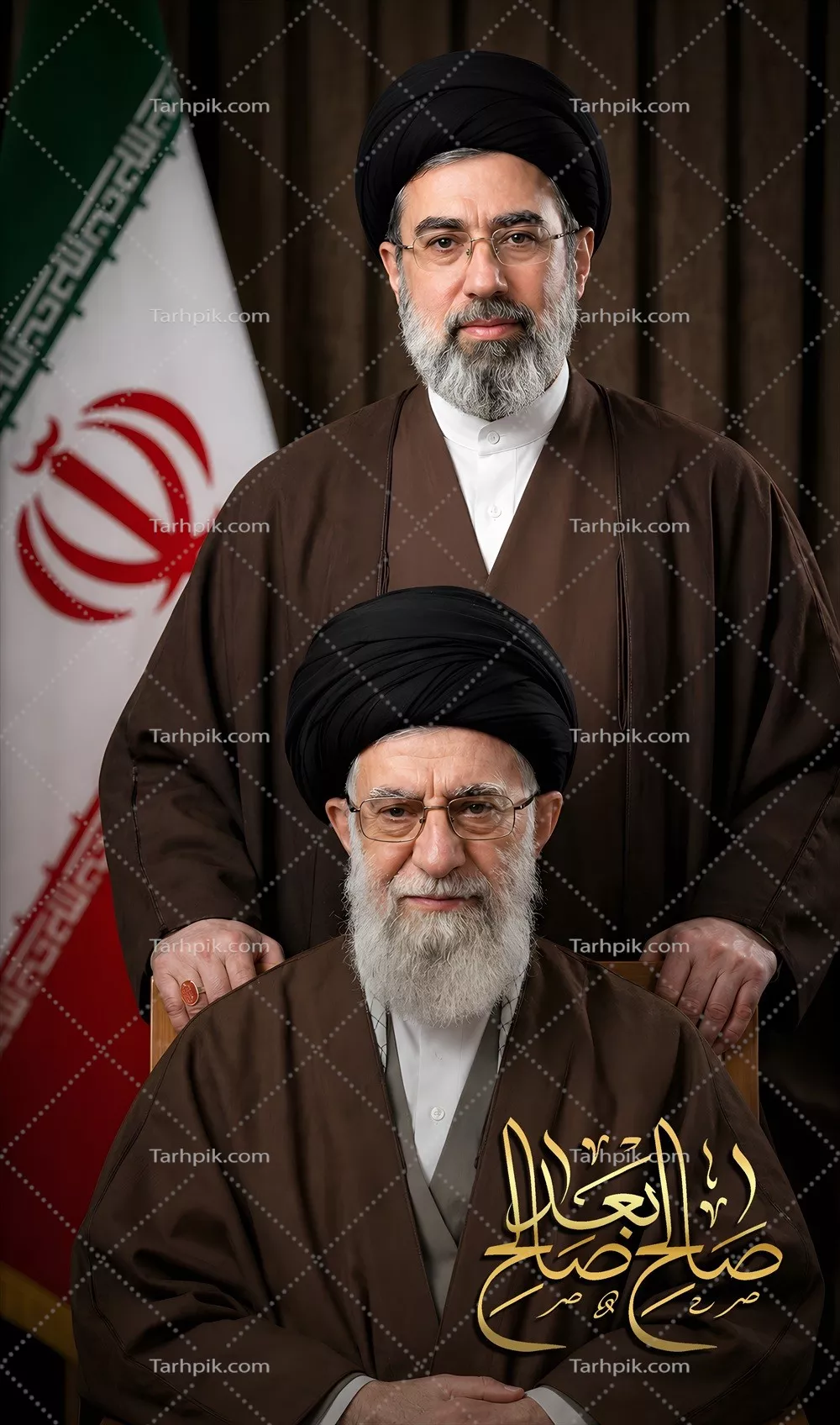 عکس سید مجتبی خامنهای و امام خامنهای صالح بعد صالح انقلاب اسلامی ایران