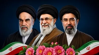 عکس رهبران جمهوری اسلامی با گل‌ها و پرچم: نمادین از همبستگی و فرهنگ ایرانی