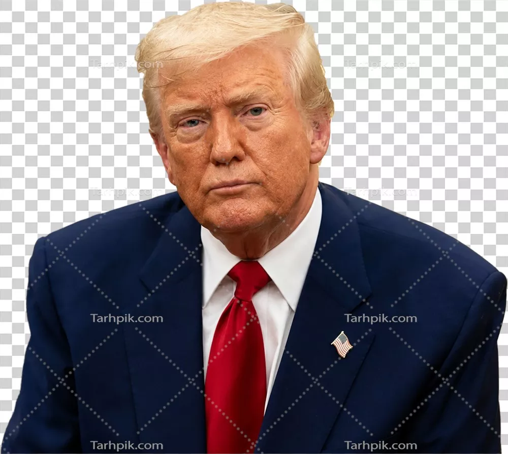 عکس دوربری دونالد ترامپ با پس زمینه شفاف و کیفیت عالی