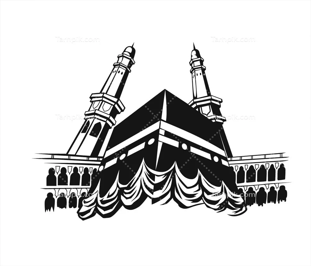 وکتور تصویر وکتور از کعبه مقدس در مکه برای عید قربانی