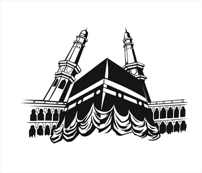 وکتور تصویر وکتور از کعبه مقدس در مکه برای عید قربانی