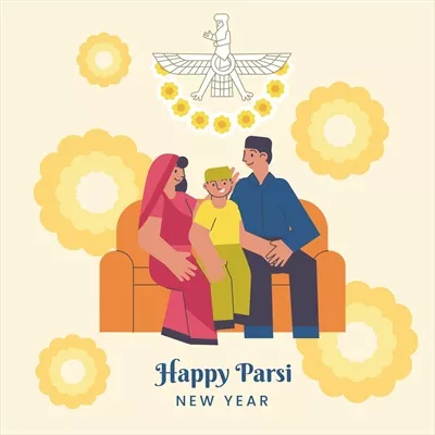 وکتور تصویرسازی شاد نوروز پارسی با طراحی خاص