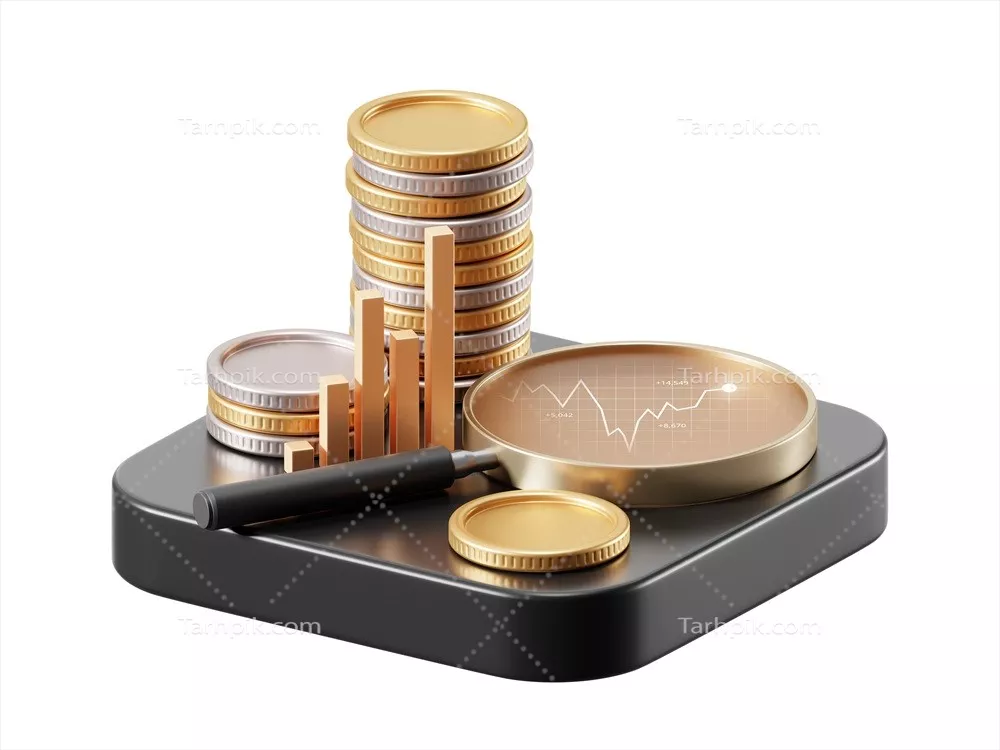 عکس تحلیل مالی سه بعدی برای کسب و کار و سرمایه گذاری در بانکداری