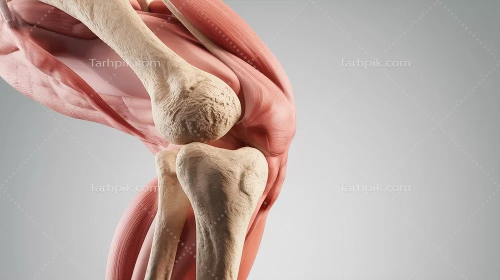 عکس مدل سه بعدی زانو با ویژگی های آرتروز برای بررسی پزشکی