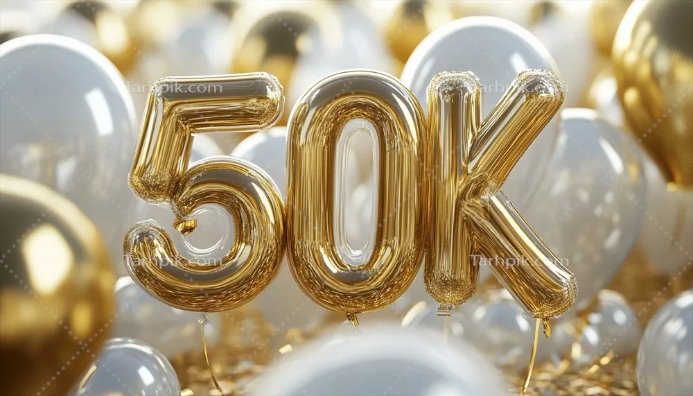 عکس جشن گرفتن 50k دنبال کننده: دستاوردی بزرگ و موفقیت در شبکه‌های اجتماعی