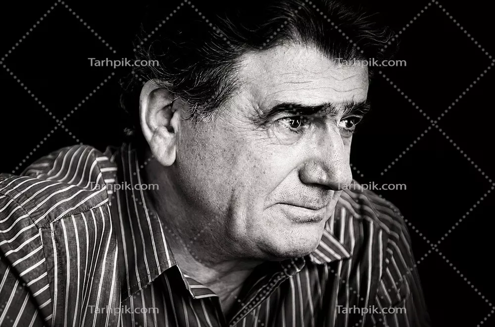 عکس پرتره محمرضا شجریان در تم تیره