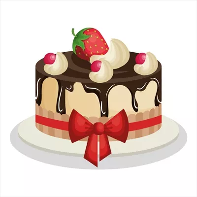 وکتور کیک توت فرنگی تولد با طعمی دلپذیر و زیبا