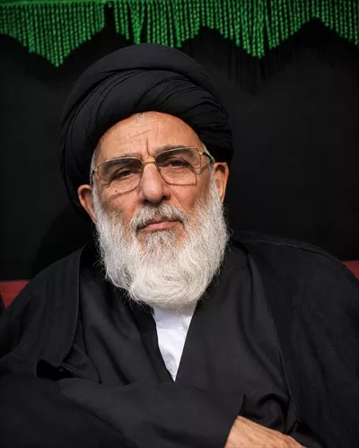 عکس آیت الله سید محمود هاشمی شاهرودی در مراسم عزاداری با کیفیت