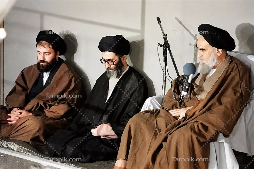 عکس امام خمینی - امام خامنه ای و حاج احمد خمینی - تصویر سه شخصیت بزرگ