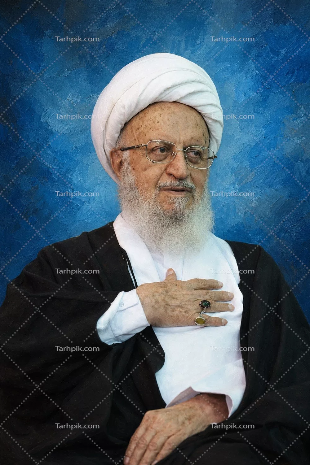عکس عکس با کیفیت آیت الله مکارم و شخصیت برجسته