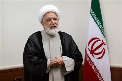 عکس مهدی کروبی کنار پرچم ایران با کیفیت بالا