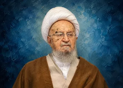 عکس پوستر ایت الله مکارم شیرازی با طراحی خاص و زیبا