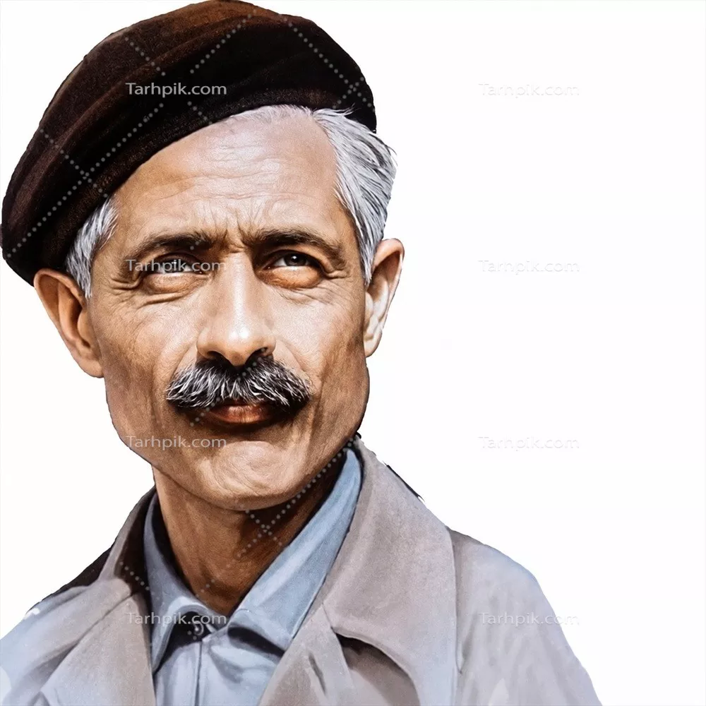 عکس جلال آل احمد با پس زمینه سفید و ساده