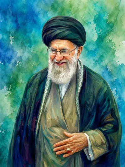 عکس رهبر شهید در طراحی گرافیکی و هنری