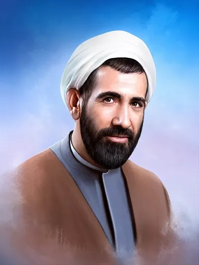 عکس نقاشی دیجیتال شهید باهنر با جزئیات هنری