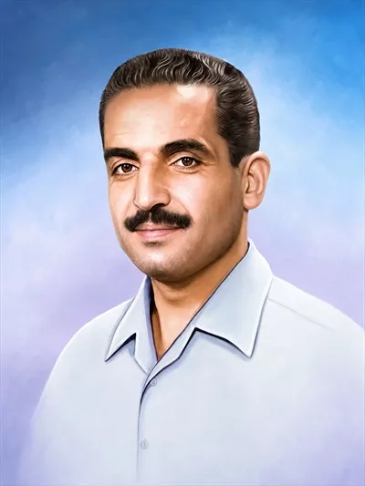 عکس نقاشی ساده شهید رجایی با رنگ های ملایم