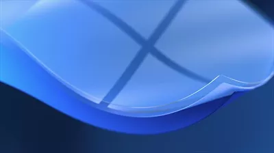 عکس ویندوز 11: پسزمینه آبی با لوگو ویندوز