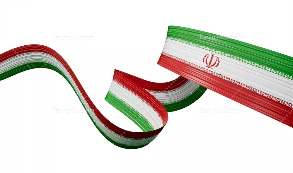 عکس بنر پرچم جمهوری اسلامی ایران در طراحی سه بعدی