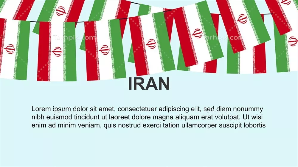وکتور جشنواره ایران با پرچم های متعدد و طراحی زیبا