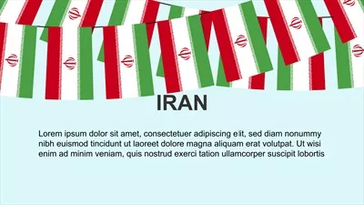 وکتور جشنواره ایران با پرچم های متعدد و طراحی زیبا