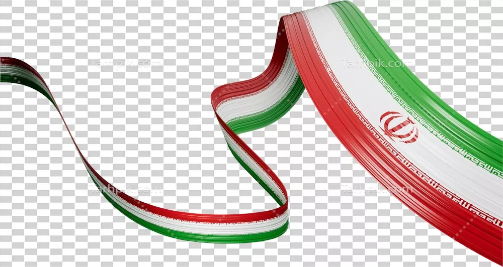 عکس دوربری پرچم ایران به شکل ربان زیبا و جذاب
