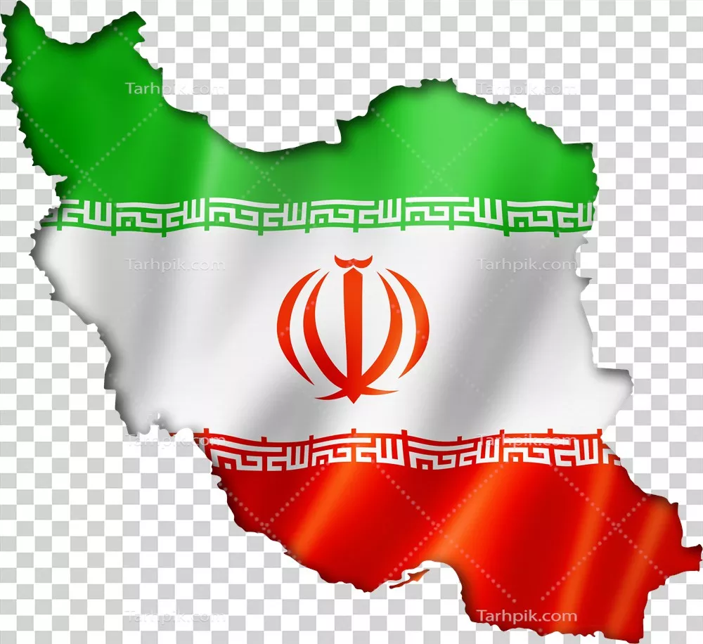 عکس دوربری پرچم ایران در نقشه ایران با طراحی خاص