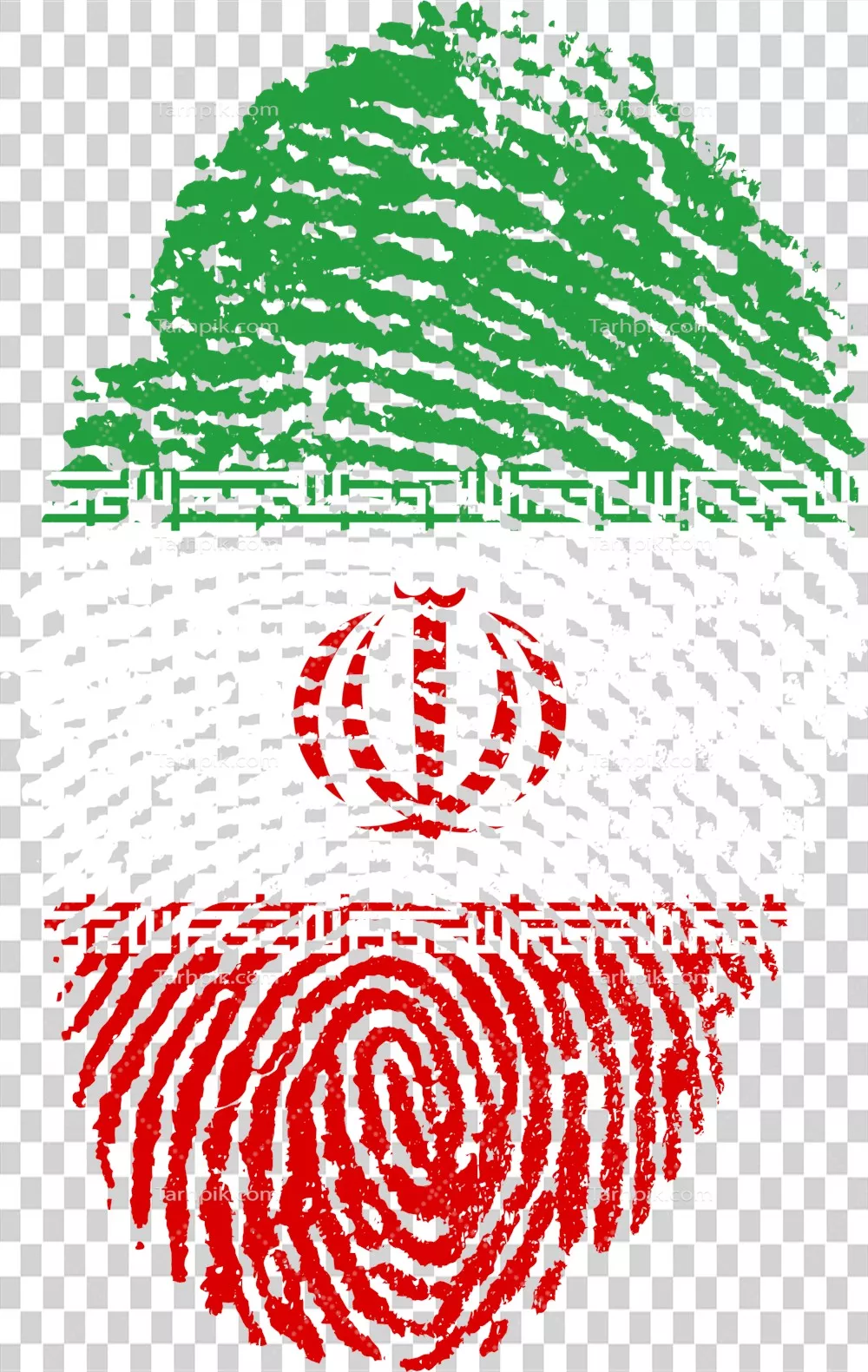 عکس دوربری پرچم ایران با اثر انگشت و نماد ملی