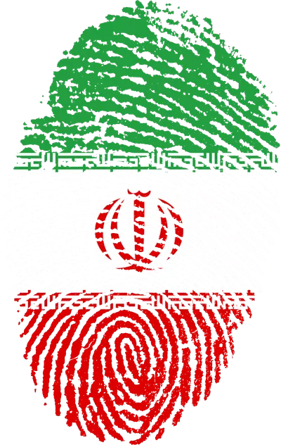 عکس دوربری پرچم ایران با اثر انگشت و نماد ملی