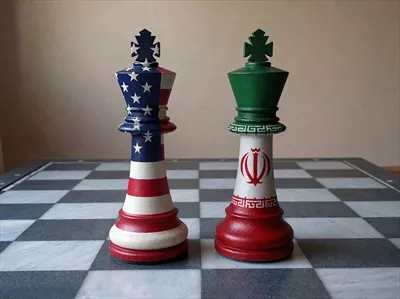 عکس داستان سیاست ایران و آمریکا به صورت شطرنج