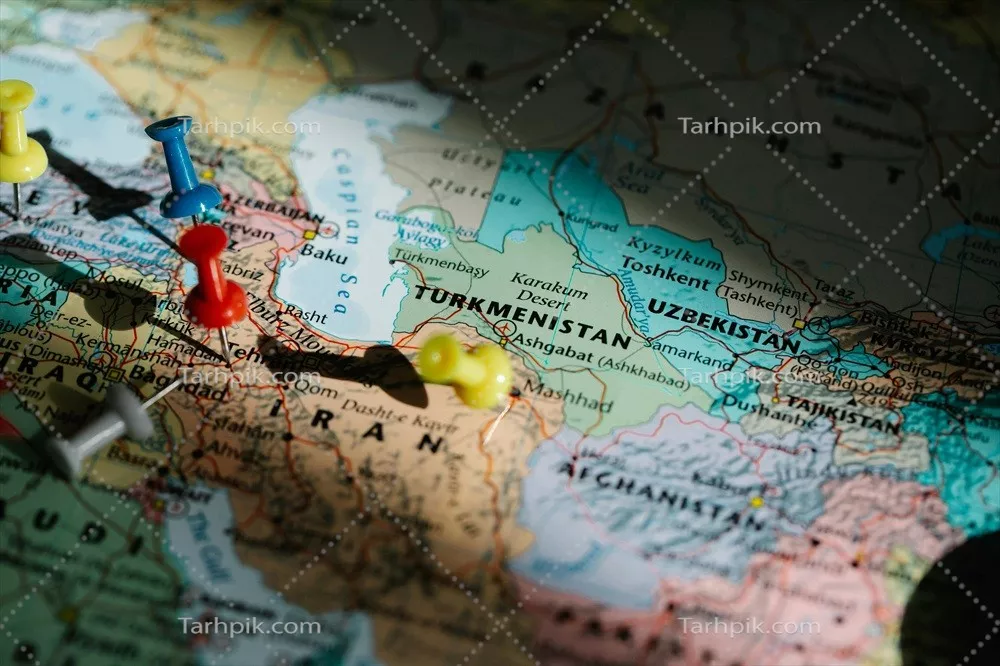 عکس نقشه ایران با مشخص کردن نقاط مهم