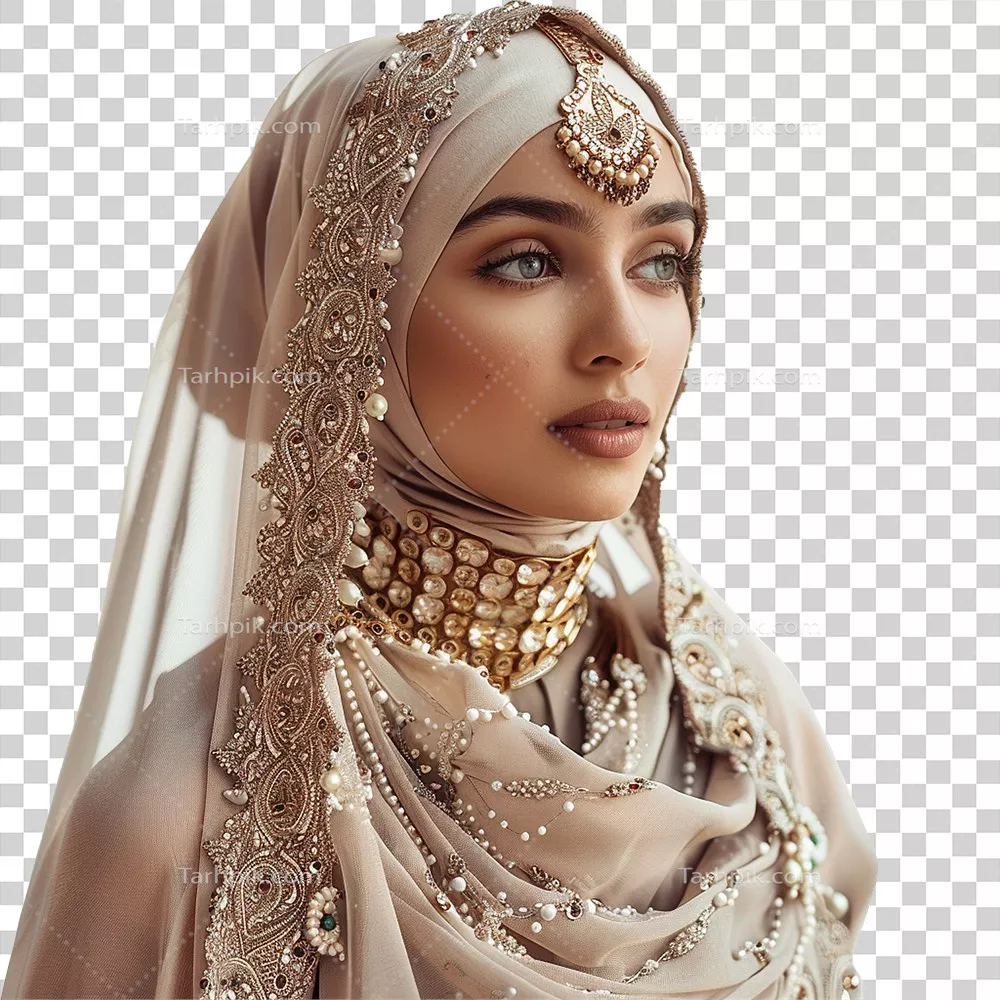 عکس دوربری مدل مسلمان زیبا با بهترین لباس و آرایش شگفتانگیز